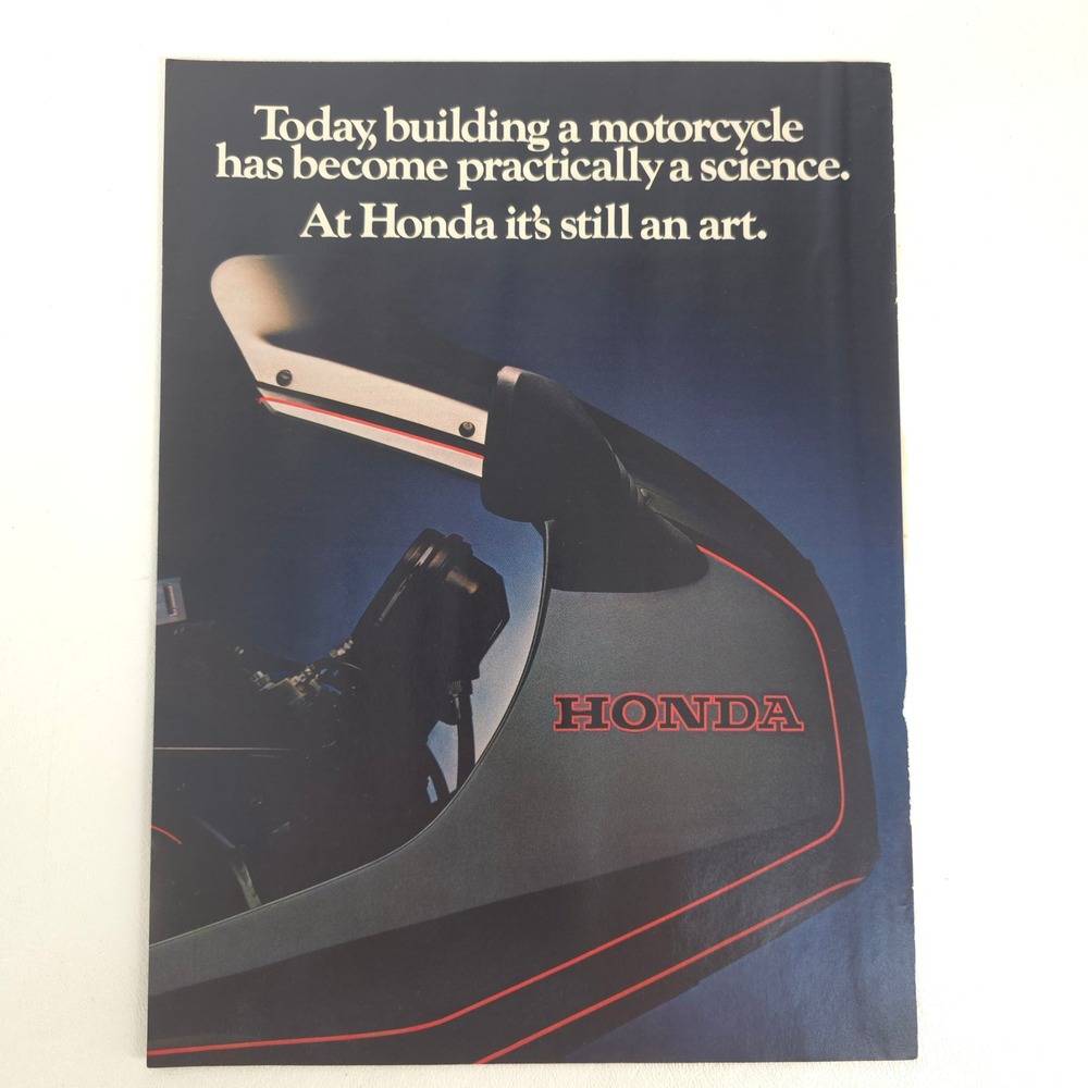 Vintage Honda Motorcycle Print Ad Advertising Promo Garage Wall Retro Collector